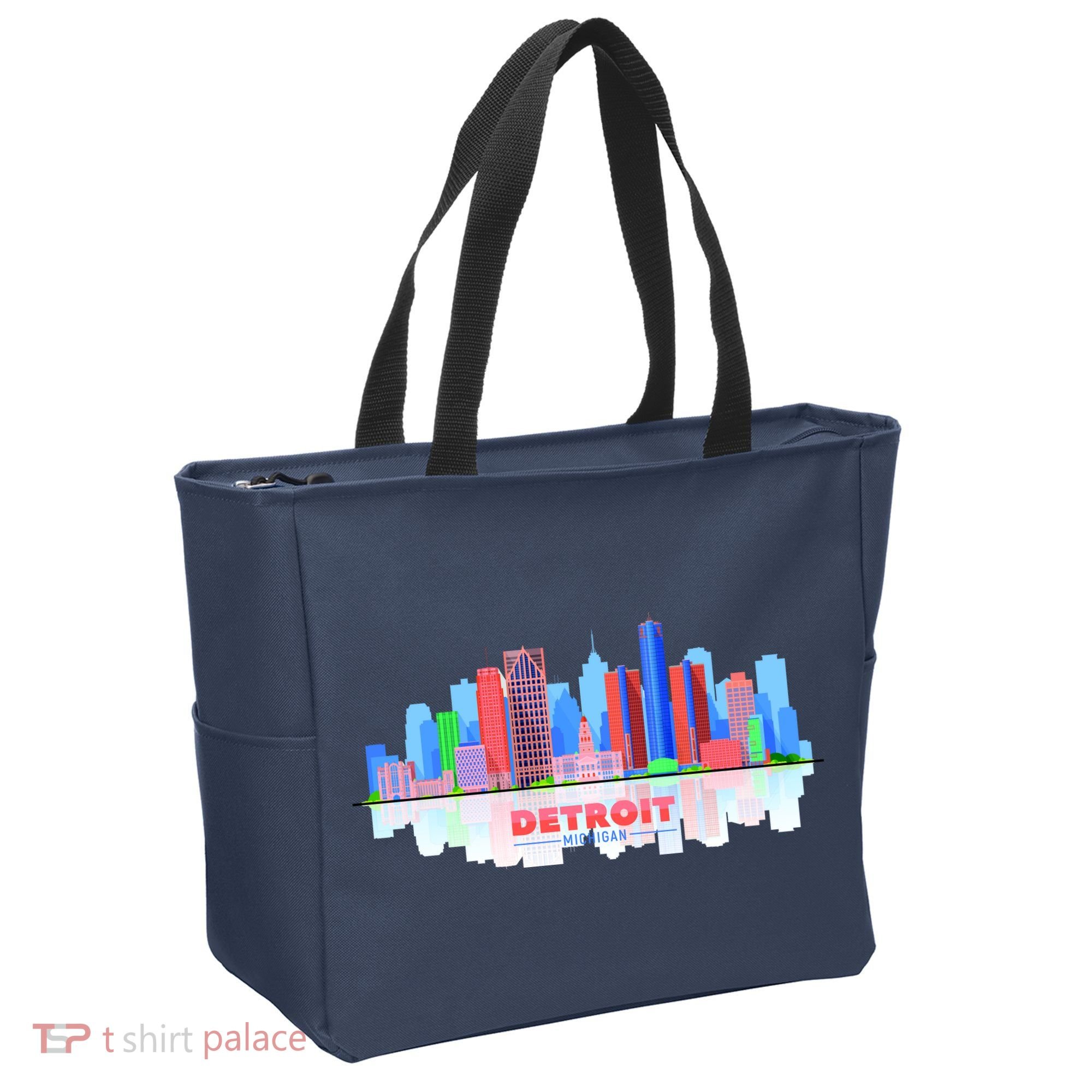Detroit Skyline Abstract Tote Bag