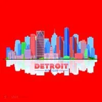 Detroit Skyline Abstract Santa Hat thumb 1
