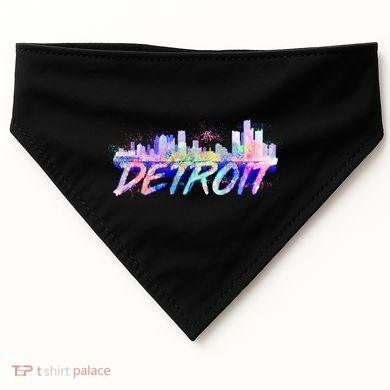 Detroit Skyline Paint USA-Made Doggie Bandana
