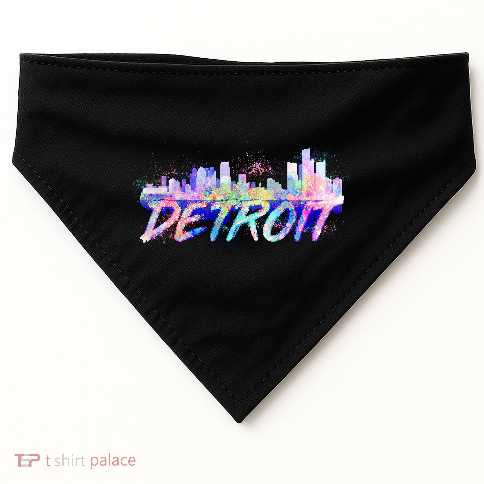 Detroit Skyline Paint USA-Made Doggie Bandana