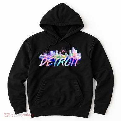 Detroit Skyline Paint Hoodie