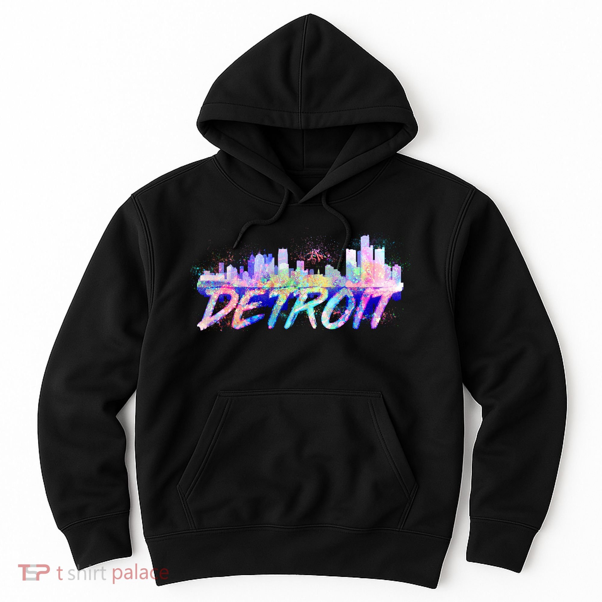 Detroit Skyline Paint Hoodie