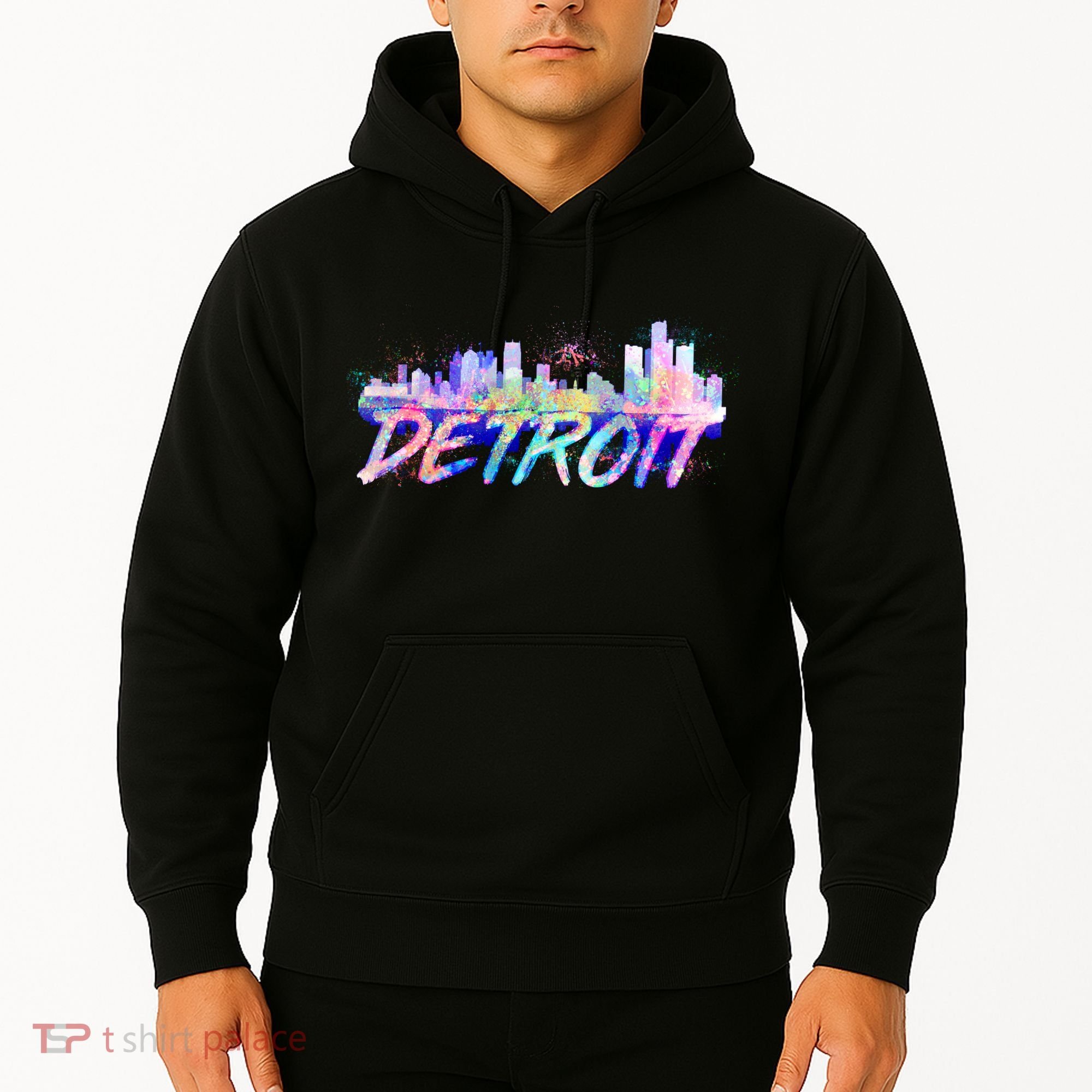 Detroit Skyline Paint Hoodie