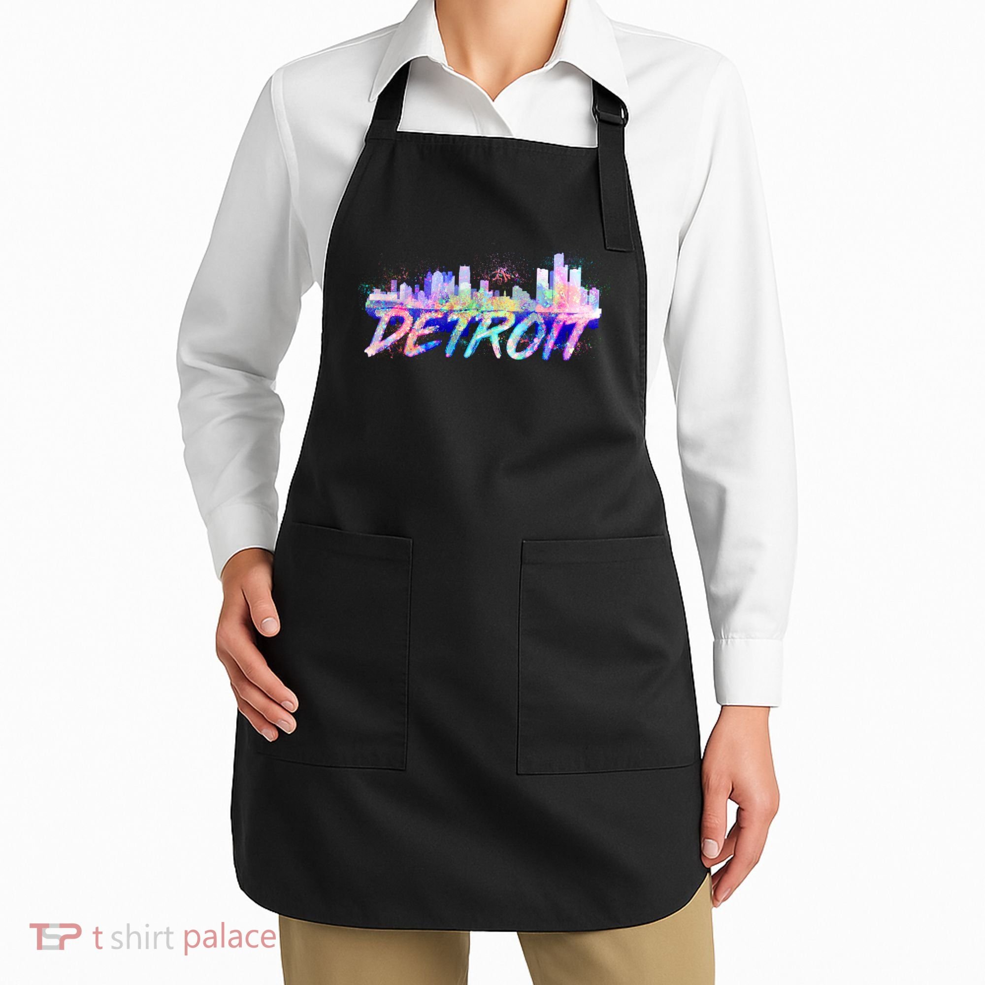 Detroit Skyline Paint Apron