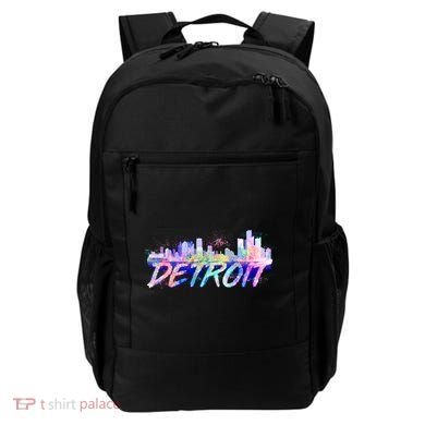 Detroit Skyline Paint Backpack