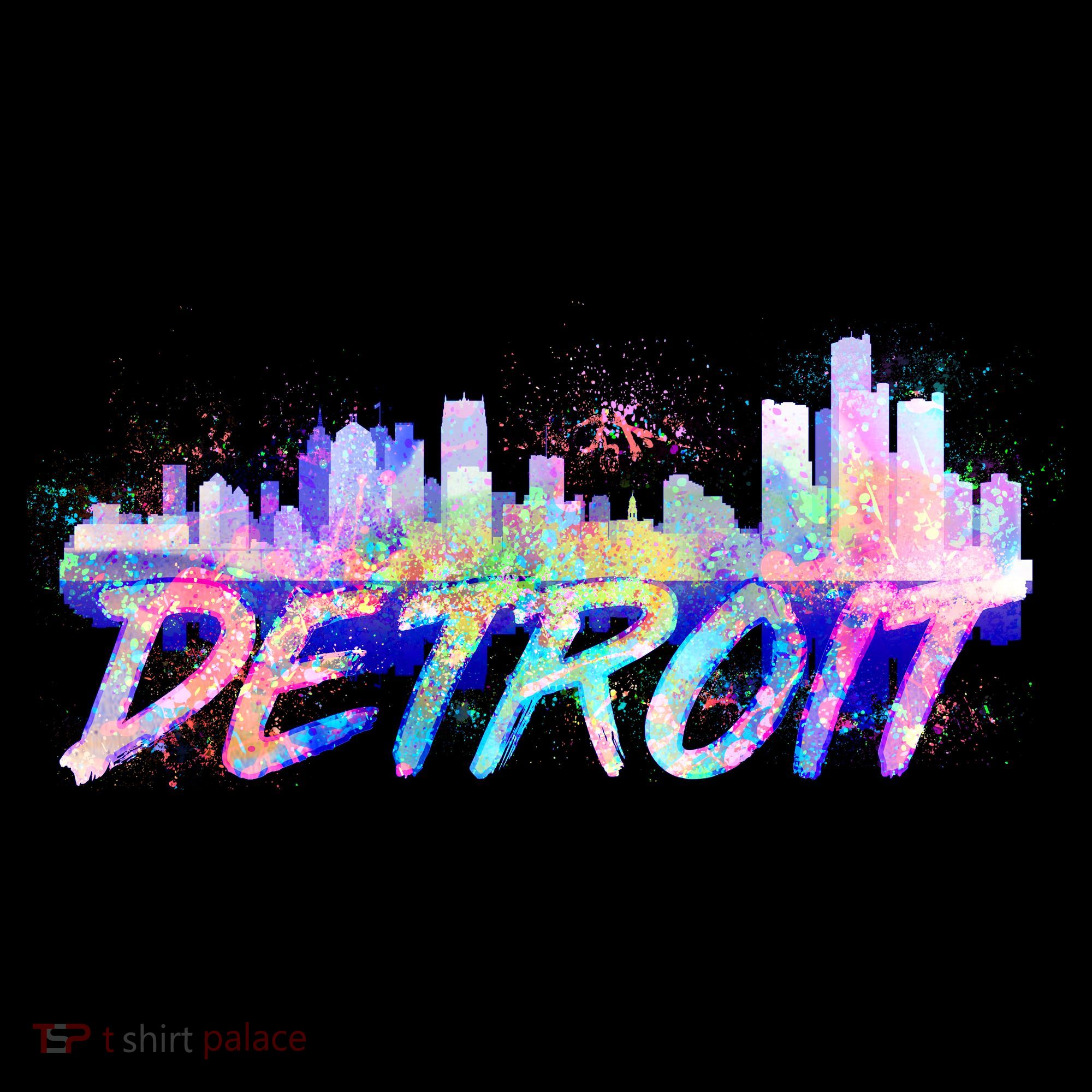 Detroit Skyline Paint Button