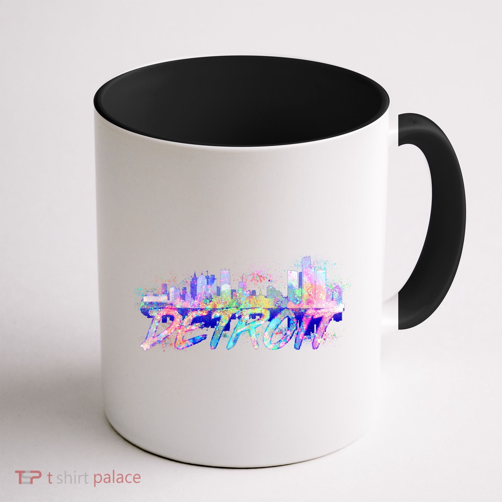 Detroit Skyline Paint Coffee Mug