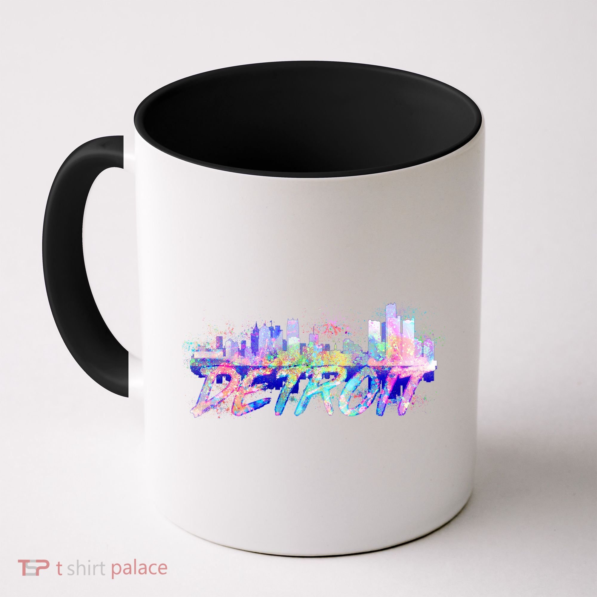 Detroit Skyline Paint Coffee Mug