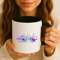 Detroit Skyline Paint Coffee Mug thumb 3