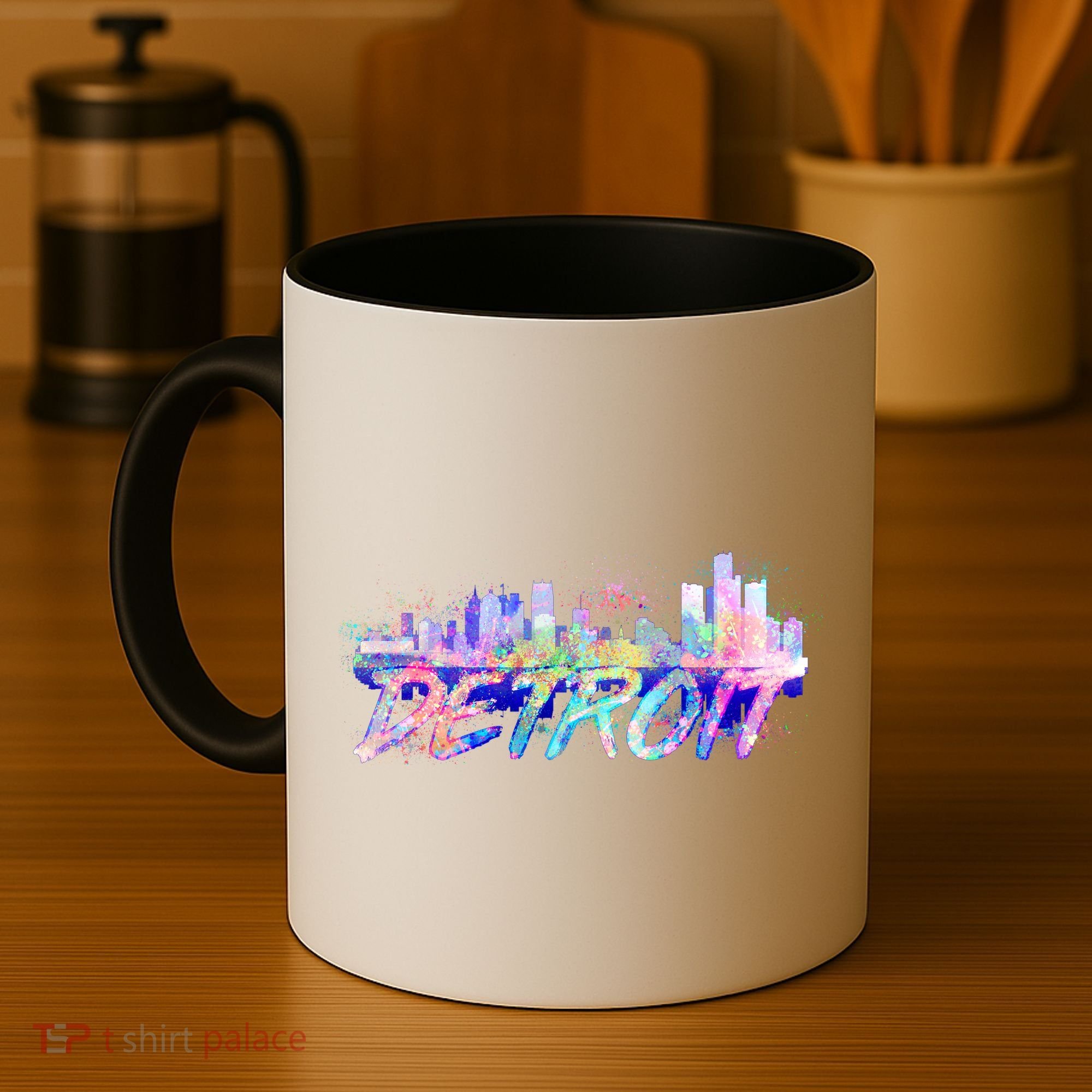 Detroit Skyline Paint Coffee Mug