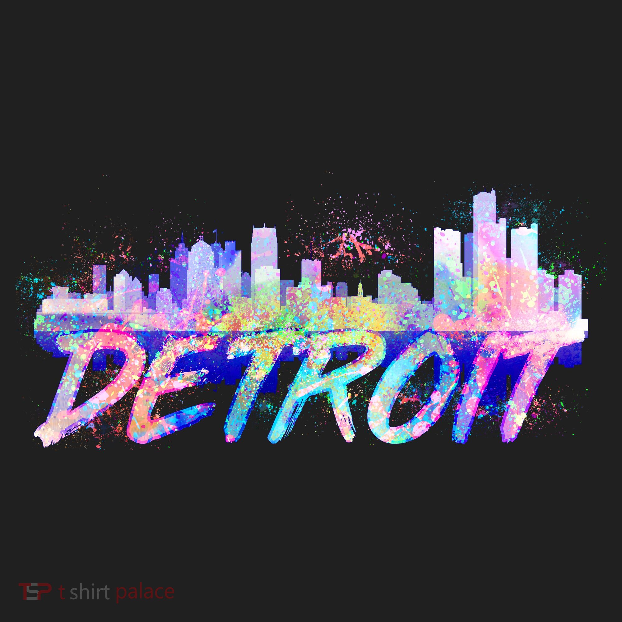 Detroit Skyline Paint Beanie