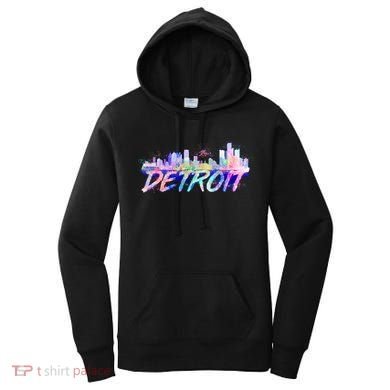 Detroit Skyline Paint Women's Hoodie