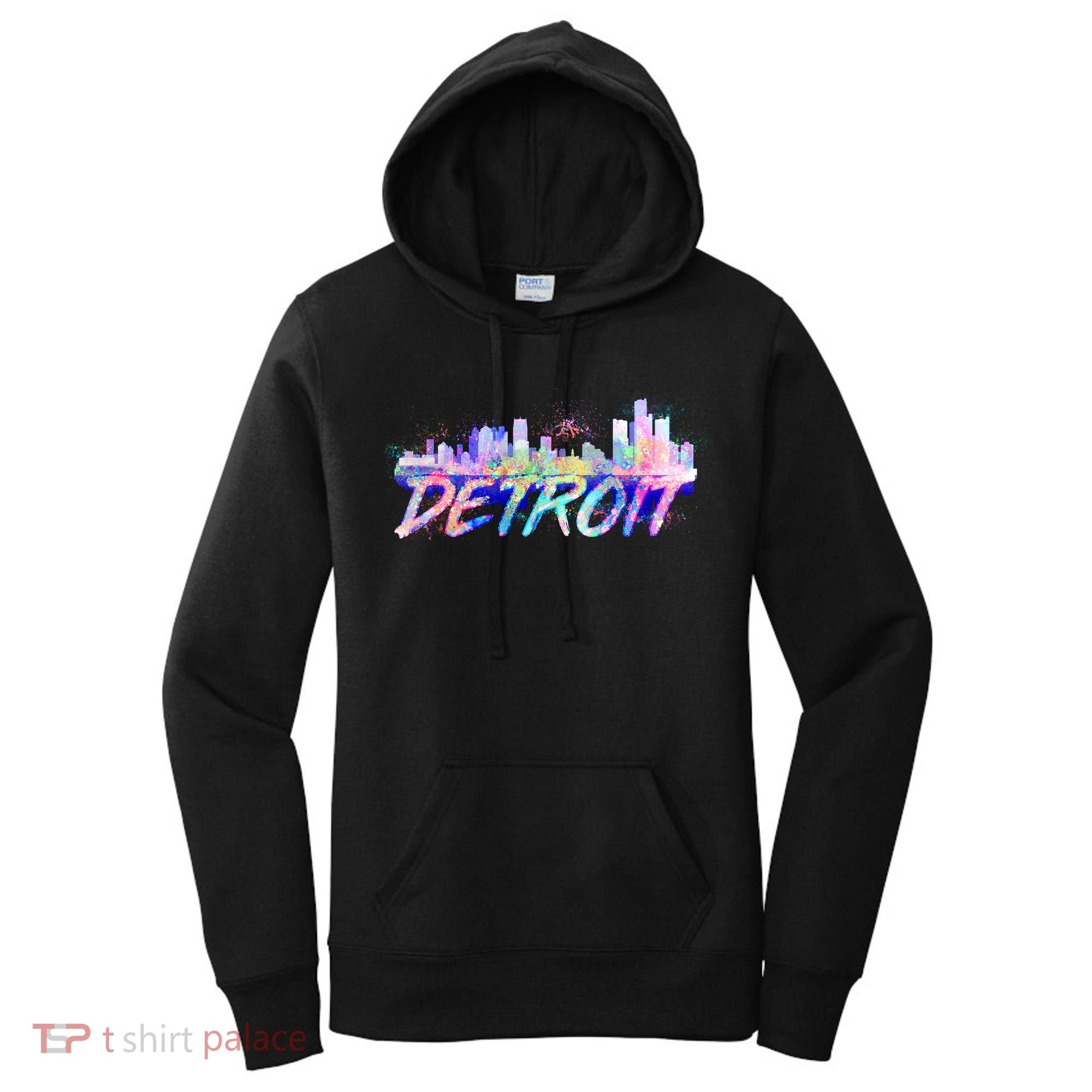 Detroit Skyline Paint Women's Hoodie