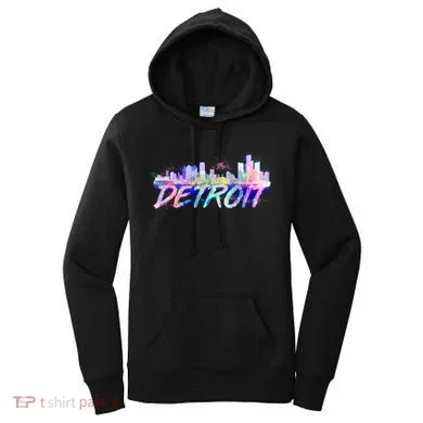Detroit Skyline Paint Women's Hoodie