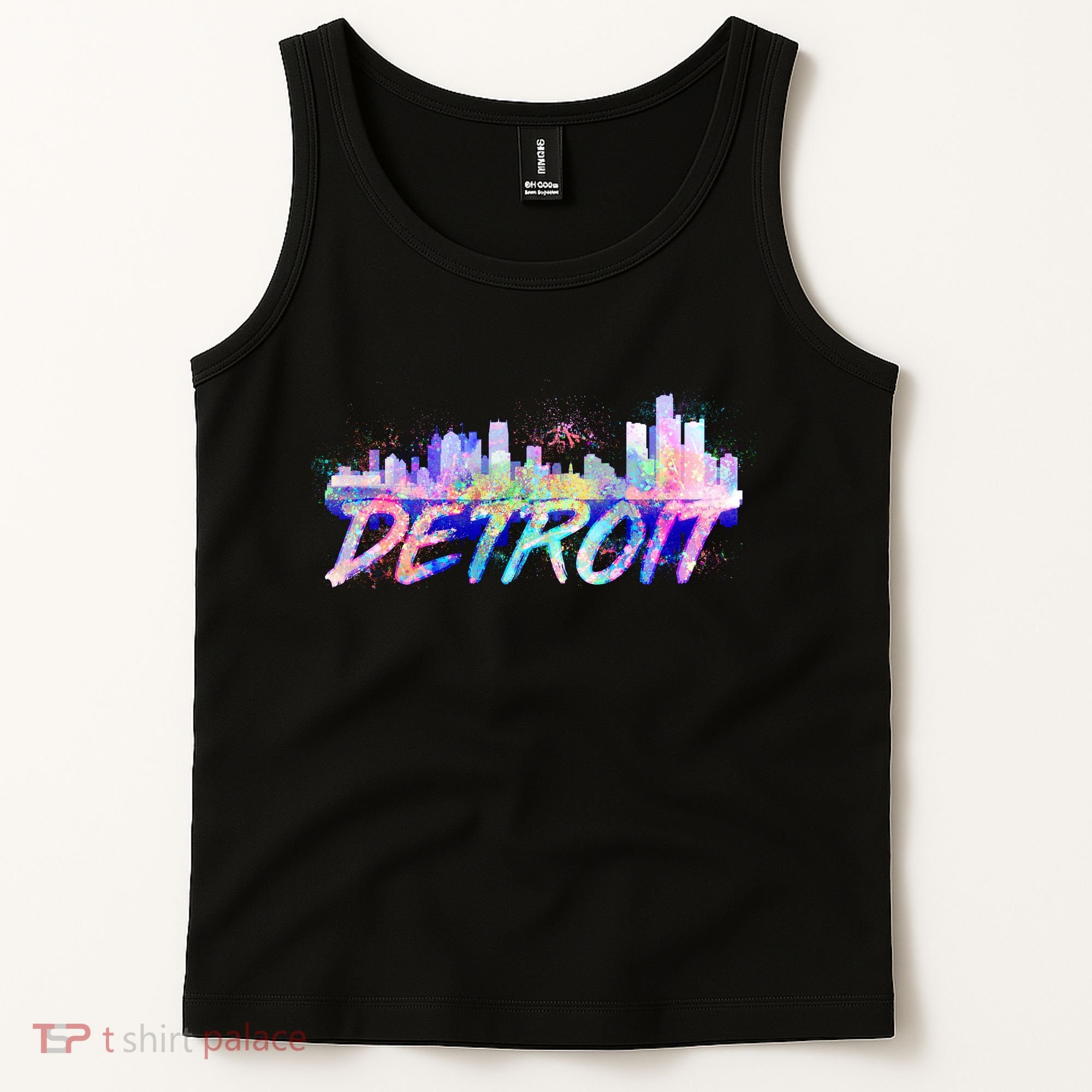 Detroit Skyline Paint Tank Top