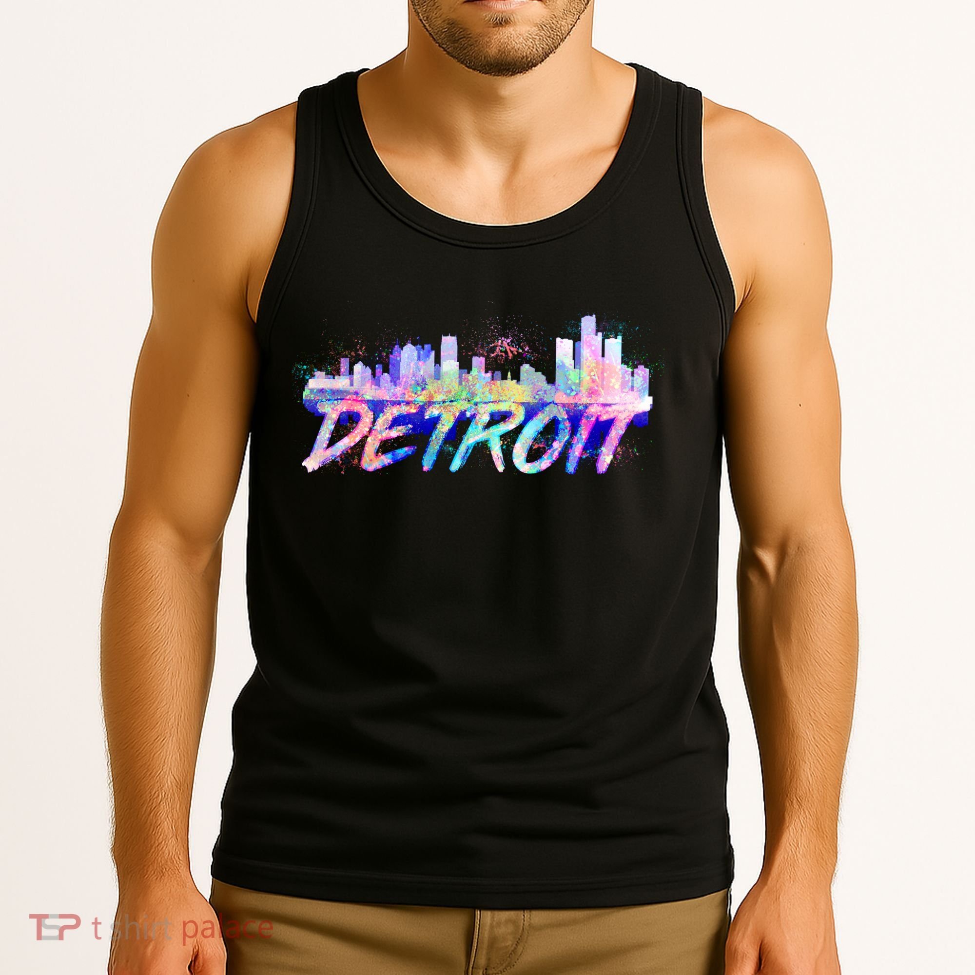 Detroit Skyline Paint Tank Top