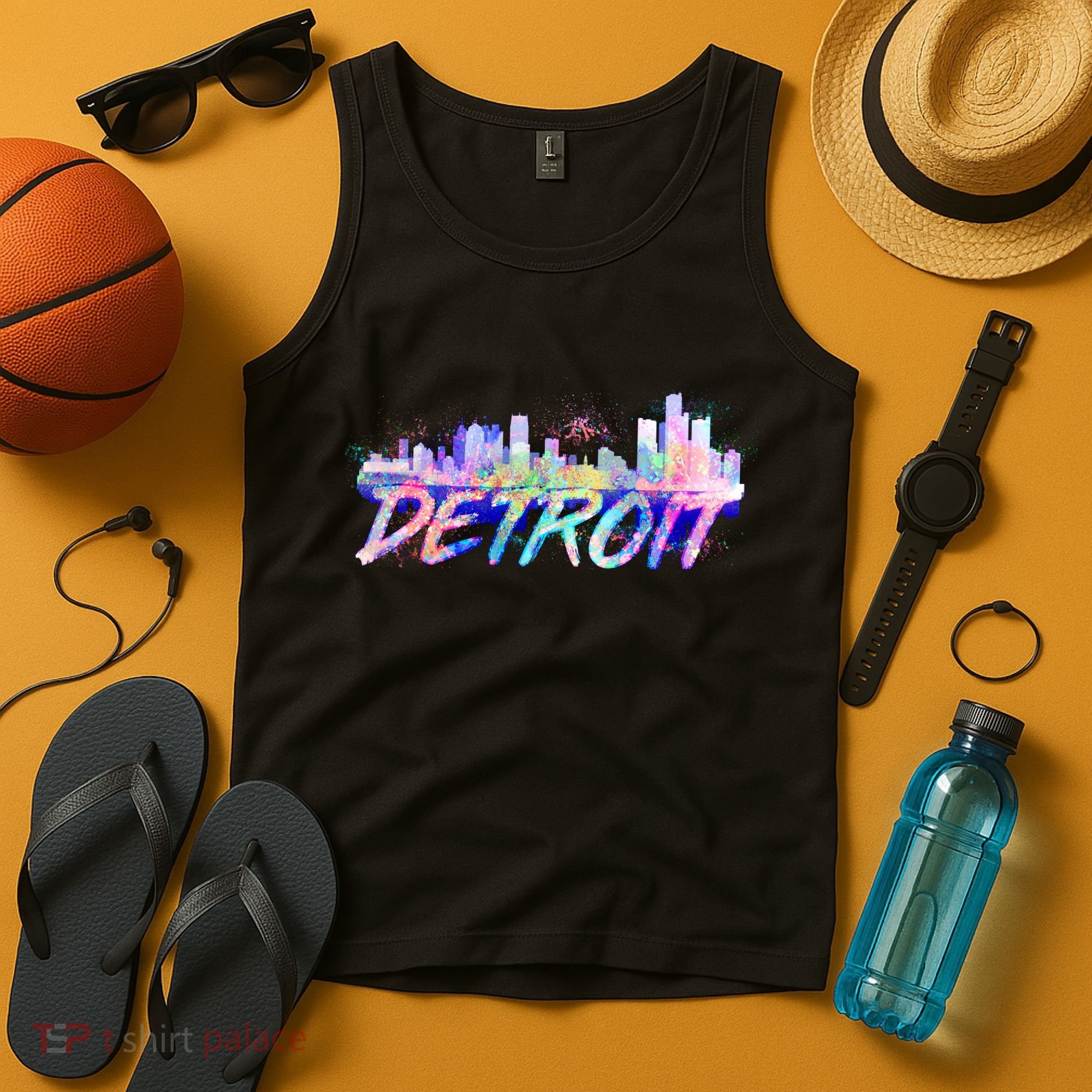 Detroit Skyline Paint Tank Top