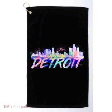 Detroit Skyline Paint Golf Towel