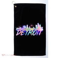 Detroit Skyline Paint Golf Towel thumb 0