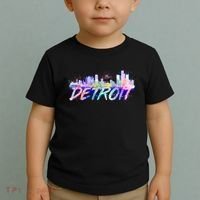 Detroit Skyline Paint Toddler T-Shirt thumb 2