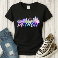 Detroit Skyline Paint Women's T-Shirt thumb 3