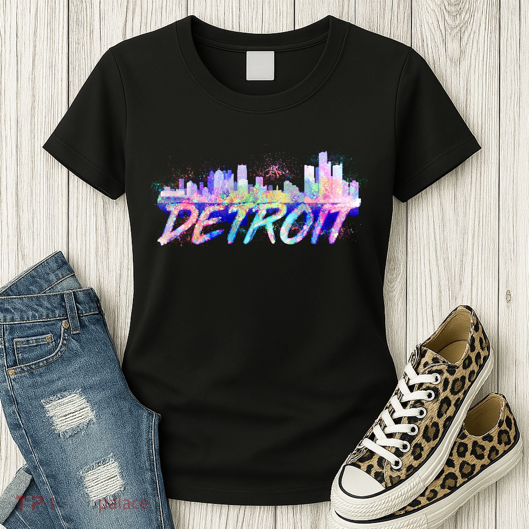 Detroit Skyline Paint Women's T-Shirt