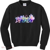 Detroit Skyline Paint Kids Sweatshirt thumb 0