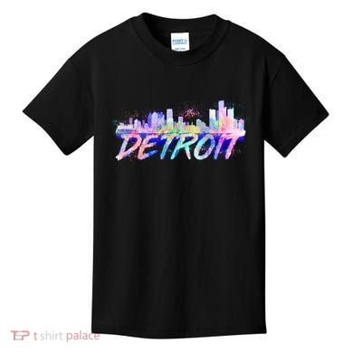 Detroit Skyline Paint Kids T-Shirt