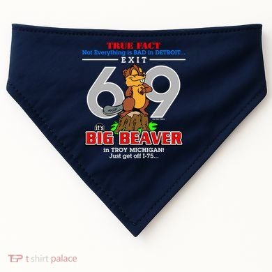 Detroit True Fact Big Beaver Exit 69 USA-Made Doggie Bandana
