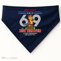 Detroit True Fact Big Beaver Exit 69 USA-Made Doggie Bandana thumb 0