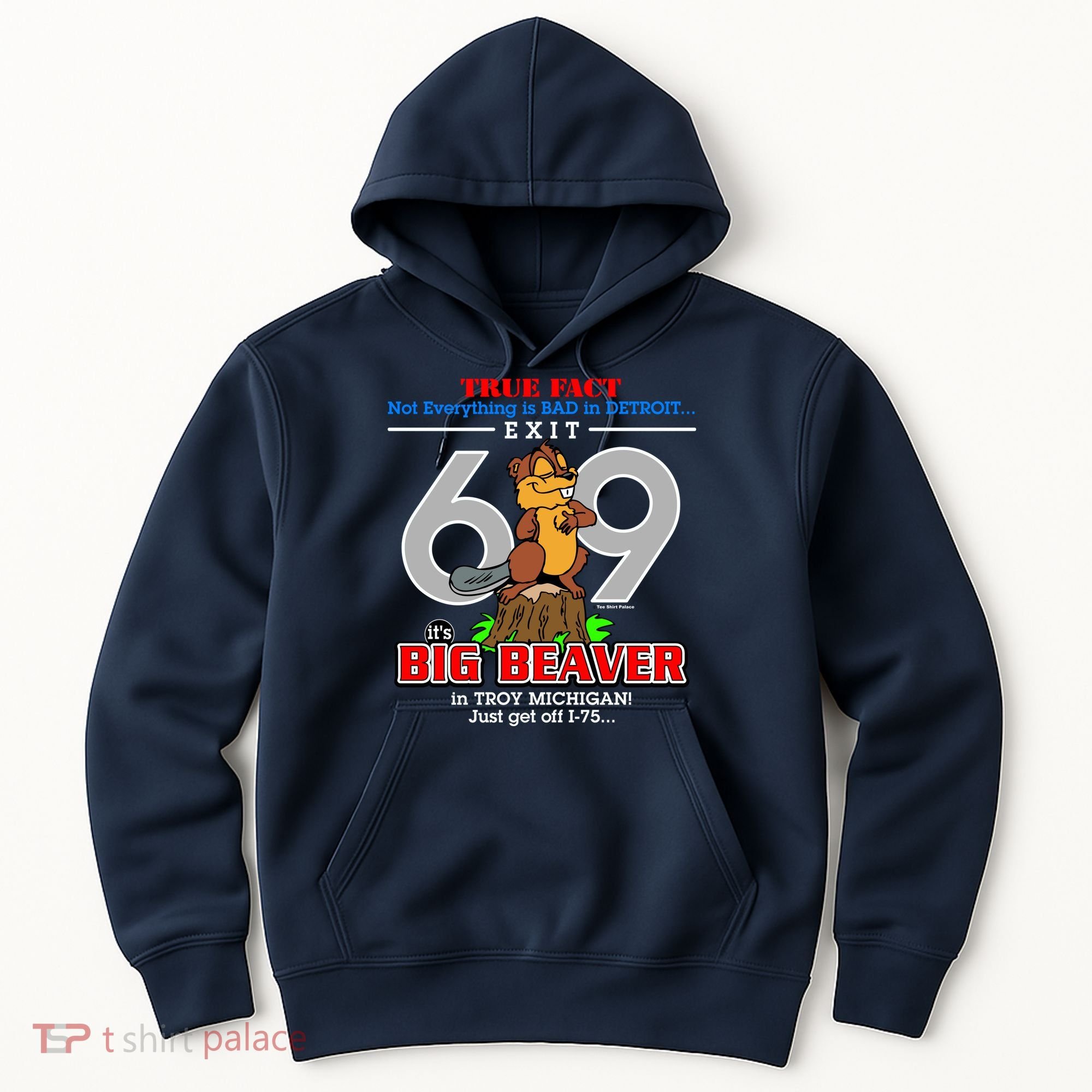 Detroit True Fact Big Beaver Exit 69 Hoodie