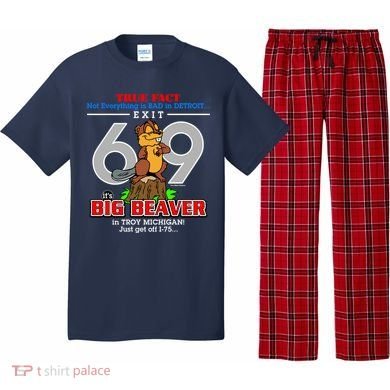 Detroit True Fact Big Beaver Exit 69 Pajama Set