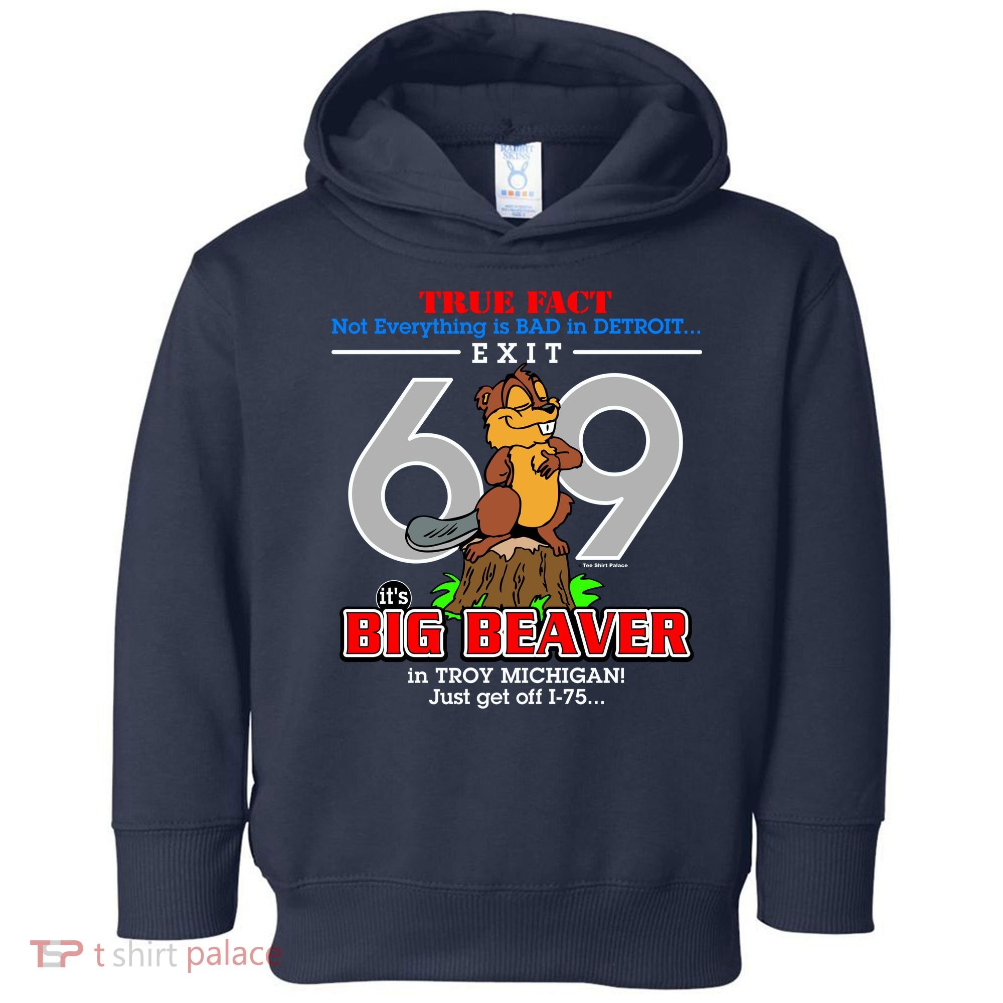 Detroit True Fact Big Beaver Exit 69 Toddler Hoodie