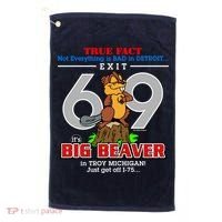 Detroit True Fact Big Beaver Exit 69 Golf Towel thumb 0