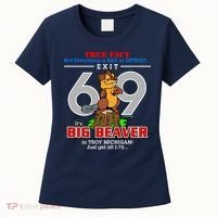 Detroit True Fact Big Beaver Exit 69 Women's T-Shirt thumb 0