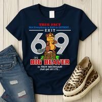 Detroit True Fact Big Beaver Exit 69 Women's T-Shirt thumb 3