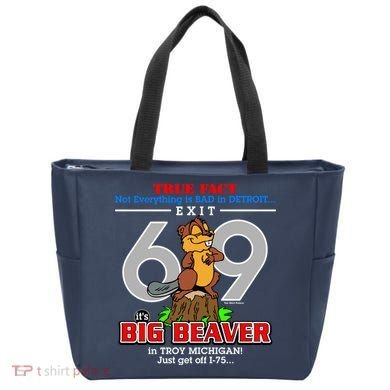 Detroit True Fact Big Beaver Exit 69 Tote Bag
