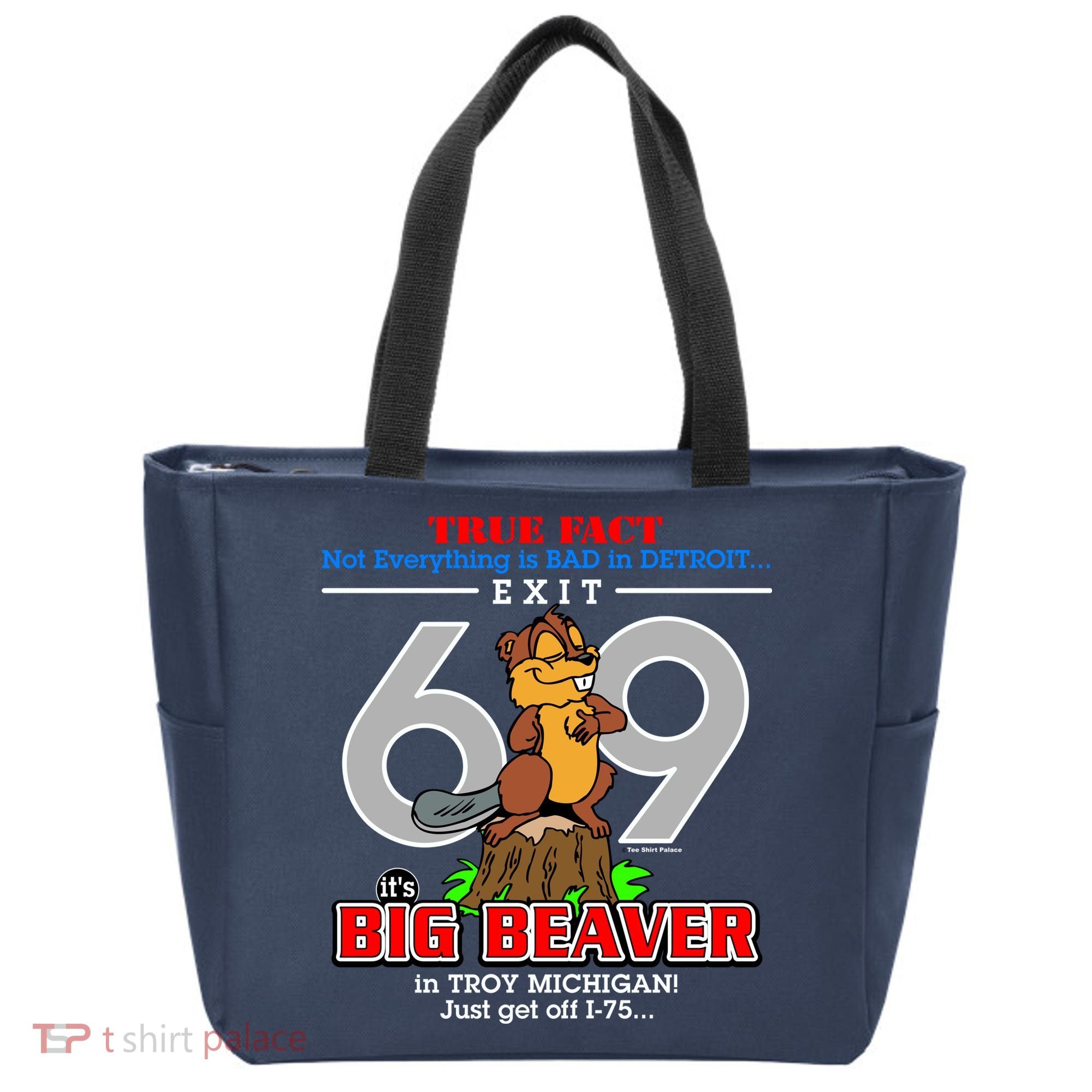 Detroit True Fact Big Beaver Exit 69 Tote Bag