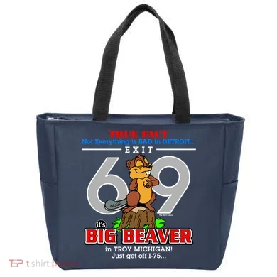 Detroit True Fact Big Beaver Exit 69 Tote Bag