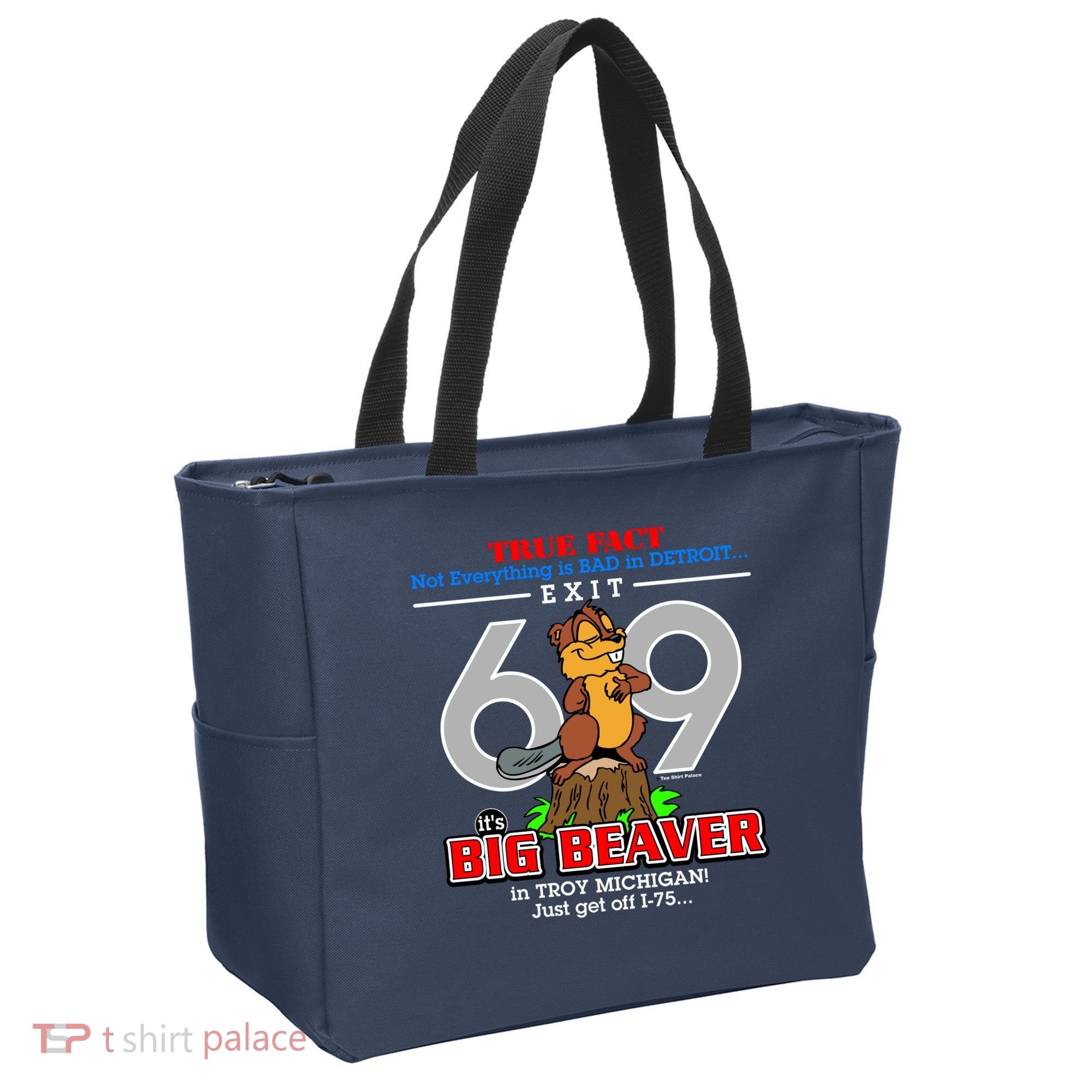 Detroit True Fact Big Beaver Exit 69 Tote Bag