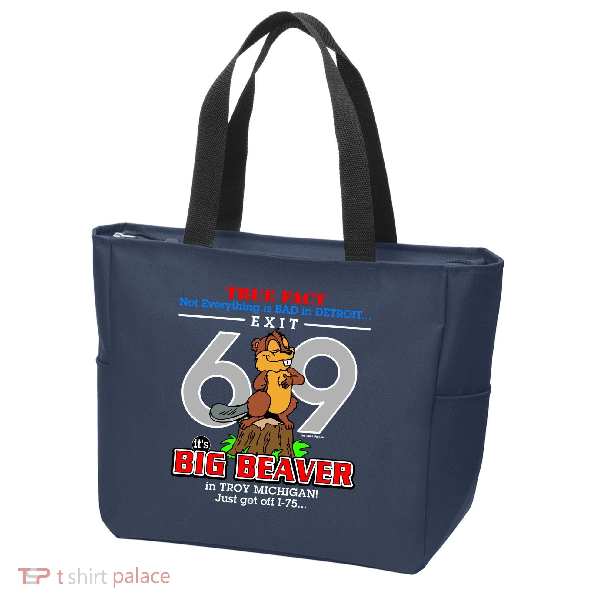 Detroit True Fact Big Beaver Exit 69 Tote Bag