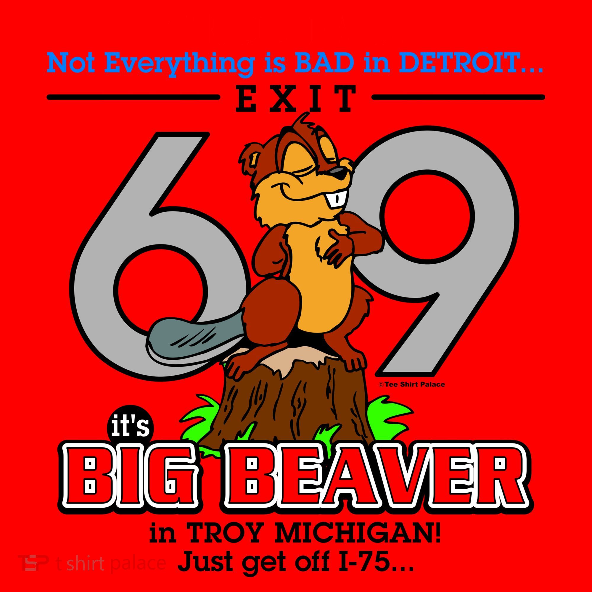 Detroit True Fact Big Beaver Exit 69 Santa Hat
