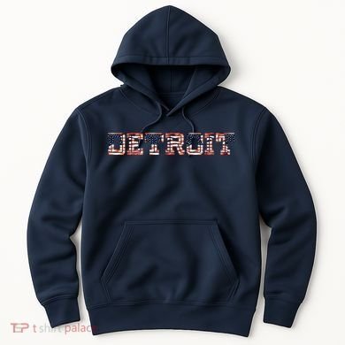Detroit USA FLAG Grunge Hoodie