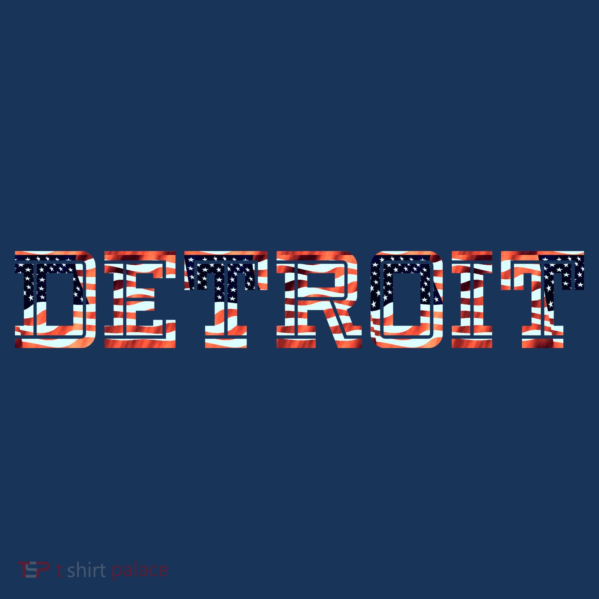 Detroit USA FLAG Grunge T-Shirt