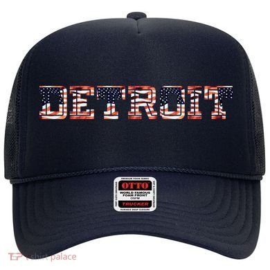 Detroit USA FLAG Grunge Hat