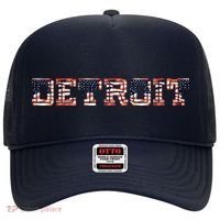 Detroit USA FLAG Grunge Hat thumb 0