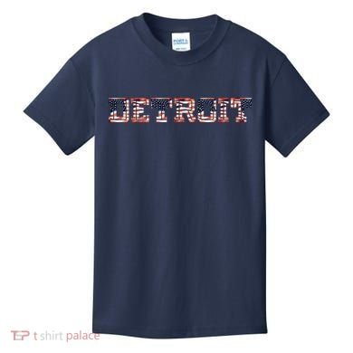 Detroit USA FLAG Grunge Kids T-Shirt