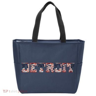Detroit USA FLAG Grunge Tote Bag