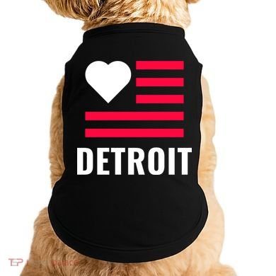 Detroit USA Flag Love Doggie Tank