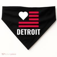 Detroit USA Flag Love USA-Made Doggie Bandana thumb 0